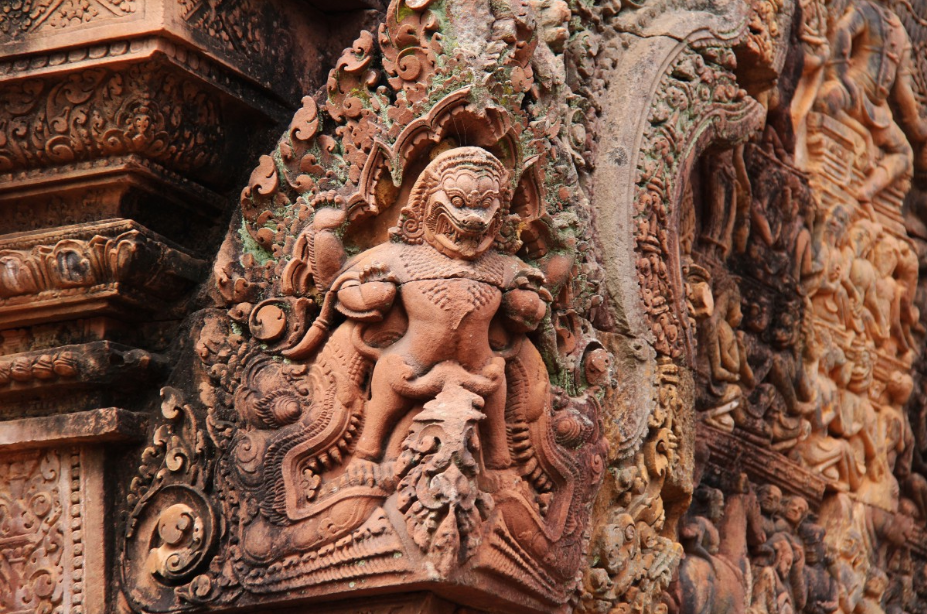 Sandstone carving from Banteay Srei